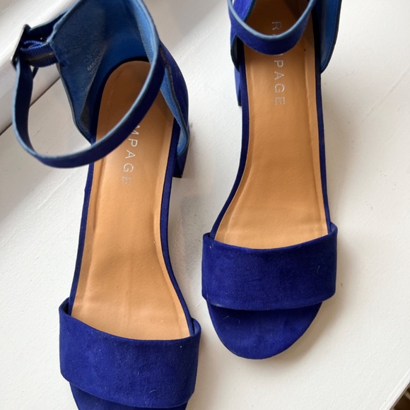 Cobalt Blue Ankle Strap Heels - Size 9 - Picture 2 of 4